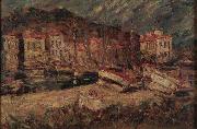 Artist Adolphe Joseph Thomas Monticelli Port of Cassis oil painting on canvas